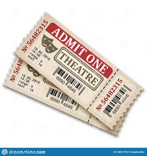 Theatre Ticket Template, Broadway Illustration, Aesthetic Ticket, Ticket Illustration, Ticket Ideas, Theater Ticket, Cinema Popcorn, Media Room Seating, Musical Tickets