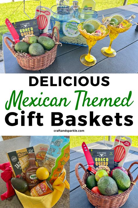 Mexican Theme Basket, Taco Tuesday Centerpieces, Taco Auction Basket Ideas, Taco Themed Raffle Basket, Taco Basket Ideas, Mexico Gift Basket, Nacho Themed Gift Basket, Fiesta Themed Gift Basket, Mexican Food Gift Basket Ideas