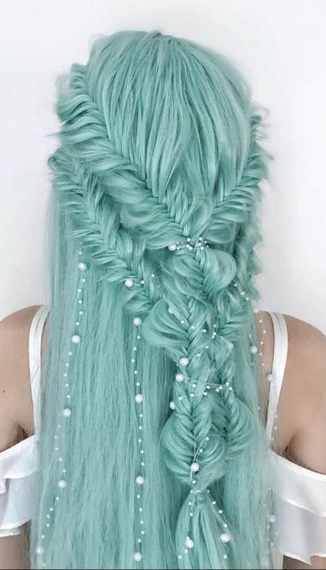 Hair Styling Ideas, Different Braids, Vietnamese Hair, Mint Hair, Hair Company, Hair Color Unique, Creative Hair Color, Prom Hairstyles For Short Hair, Dyed Hair Inspiration