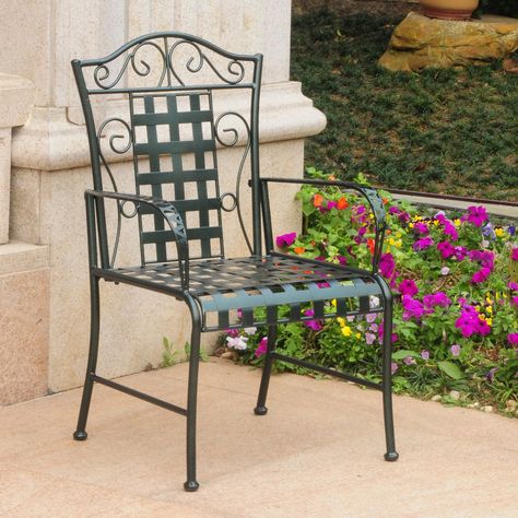 Wrought Iron Patio Chairs, Contemporary Patio, Iron Chair, Patio Dining Chairs, Lawn Chairs, Iron Furniture, Outdoor Dining Furniture, Mandalay, Patio Seating