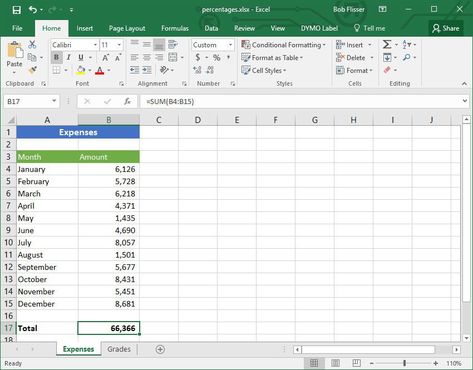 Vlookup Excel, Percent Sign, Business Expenses, Grade Point Average, Dymo Label, Excel Formulas, Excel Hacks, Microsoft Excel Tutorial, Excel Tips