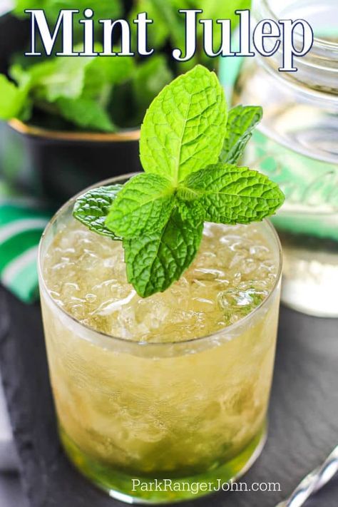 Easy Mint Julep Recipe, Mint Julep Cocktail, Derby Party Food, Julep Recipe, Kentucky Derby Party Food, Mint Julep Recipe, Mint Drink, Vodka Cocktails Recipes, Beverage Recipes