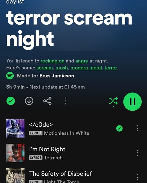 Casual Tuesday night, and this is what Spotify decided is a great name for a playlist 🤣😅 Who has Spotify, and what are some of the names on your daylist people 🤔 #music #spotifyplaylist #spotify #tuesday #tuesdaythoughts #lifeandwellnessmentor #lifeandwellnesscoach Great Names, Spotify Playlist, Music, Quick Saves