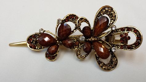 Gorgeous Vintage Jewelry Crystal Two Butterfly Fashion Hair Clips Hair Pins Hair Sticks - Large Size - Brown Color -For Hair Beauty Tools >>> You can get more details by clicking on the image. Hp Outfit, Butterfly Fashion, Crystal Hair Clips, Vintage Hair Clips, Dope Jewelry, Jewelry Crystal, Crystal Hair, Vintage Clip, Fashion Hair