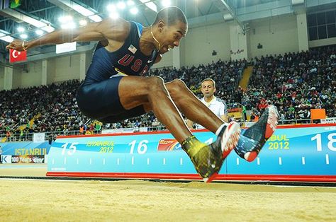 My Toughest Workout: Olympic Triple Jumper Christian Taylor Track Snacks, Extreme Poses, Proper Running Technique, Track Season, Vertical Jump Training, Vertical Jump, Running Techniques, Triple Jump, Family Tattoo