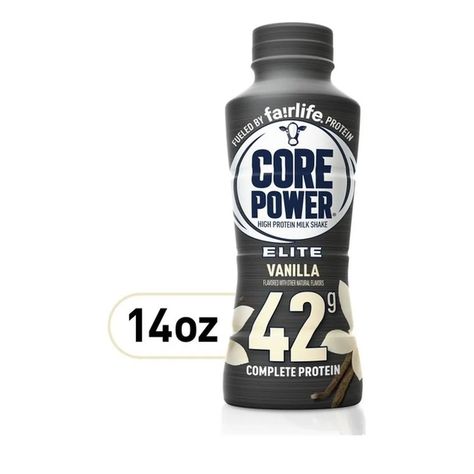 Fairlife Core Power Elite High Protein Shake (42G), Vanilla, Ready To Drink For Workout Recovery https://www.instacart.com/products/3338929 Core Power Protein Shake, Yummy Protein Shakes, Vanilla Protein Shakes, Protein To Build Muscle, Personal Record, Protein Power, Complete Protein, High Quality Protein, Milk Shake