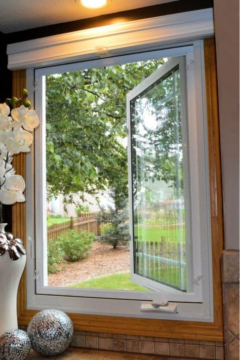 Casement Window: Types, Parts, Advantages & DisAdvantages Casement Windows With Screens, Large Casement Windows, Single Window Design, Casement Windows Kitchen, Windows In Bedroom, Casement Windows Exterior, English Windows, Hinged Window, Windows For Home