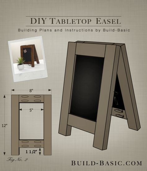 Diy Easel Tabletop, Pallet Craft, Diy Tabletop, Diy Easel, Free Building Plans, Diy Storage Rack, Table Easel, Tabletop Easel, Diy Table Top