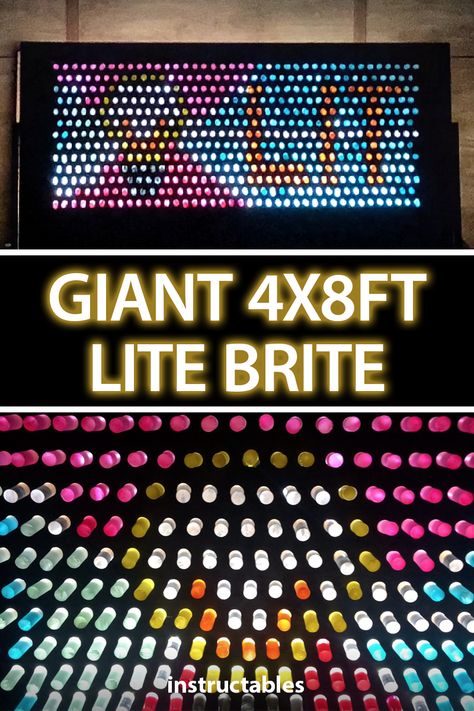 Diy Large Lite Brite, Diy Large Light Brite, Life Size Lite Brite, Giant Lite Brite Wall Diy, Diy Giant Lite Brite, Diy Light Bright Wall, Diy Lite Brite Wall, Stem Room Design, Diy Lite Brite