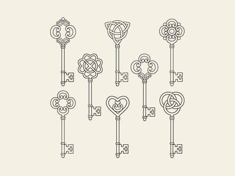 Bookmark Design Ideas, Skeleton Key Tattoo, Lock Tattoo, Key Drawings, Bookmark Design, Key Tattoos, Key Tattoo, Dnd World, Golden Key