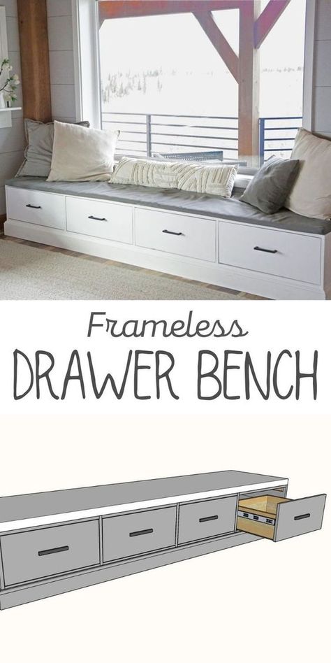 Drawer Bench, Diy Window Seat, Window Bench Seat, Window Mudroom, Diy Storage Bench, Storage Bench Seating, Bench With Drawers, Built In Bench, Mudroom Bench