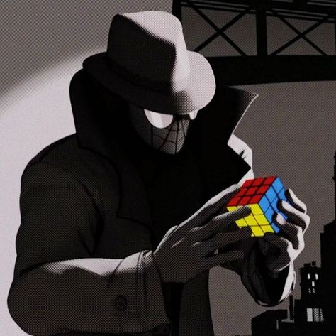 marvel spider-man into across beyond the spider-verse spider-noir aesthetic icons Marvel, Spider Noir, Spider Verse, A Man, Mask