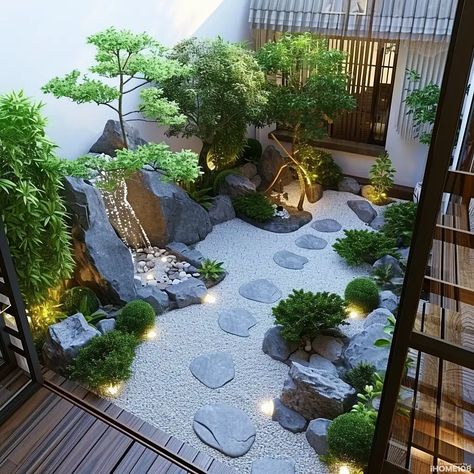 25 Japanese Garden Design Ideas Check more at https://zugnews.com/25-japanese-garden-design-ideas/ Asian Style Backyard, Japanese Backyard Ideas, Rose Landscaping, Japanese Garden Aesthetic, Backyard Japanese Garden, Japanese Courtyard Garden, Japanese Backyard, Japanese Garden Ideas, Japanese Garden Backyard