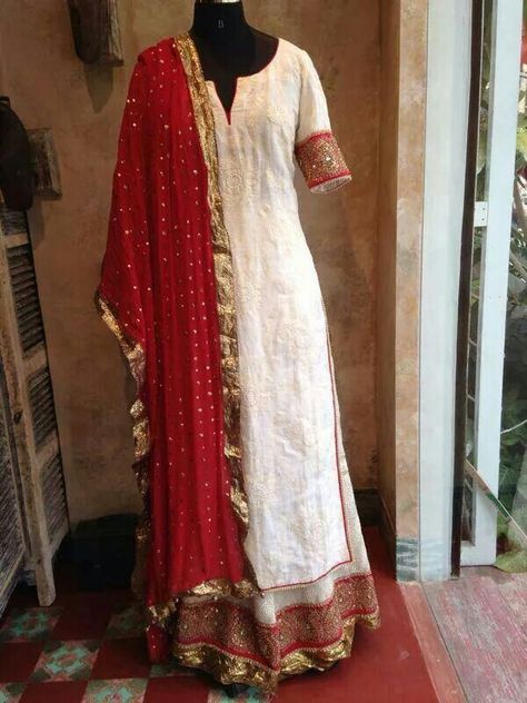 Red n white suit with sharara pants Red Indian Outfit, Suit With Sharara, Salwar Fashion, White Indian Dress, Suits For Women Indian, Red And White Outfits, Pakistan Dress, White Dress Outfit, Sharara Pants