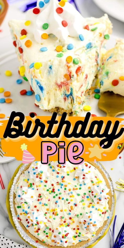 Easy Birthday Cheesecake, Quick Easy Birthday Desserts, Pie, Birthday Cake For Yourself, Instead Of Birthday Cake Ideas, Dessert For Work Party, Birthday Treat Recipes, Cheap Pie Recipes, Birthday Pie Recipes