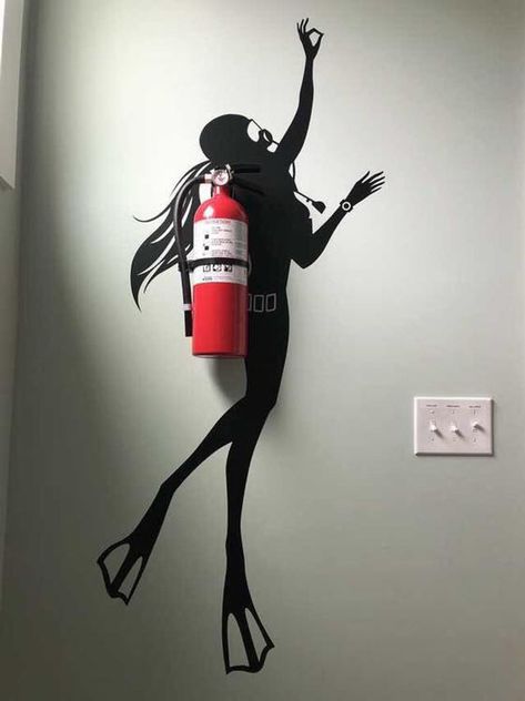 16 Out-of-the-Box Designs That Could Win Awards With Their Uniqueness Mural Wall Art, Fire Extinguisher, A Fire, Decoration Design, Box Design, Wall Design, Home Projects, The Wall, Wall Murals