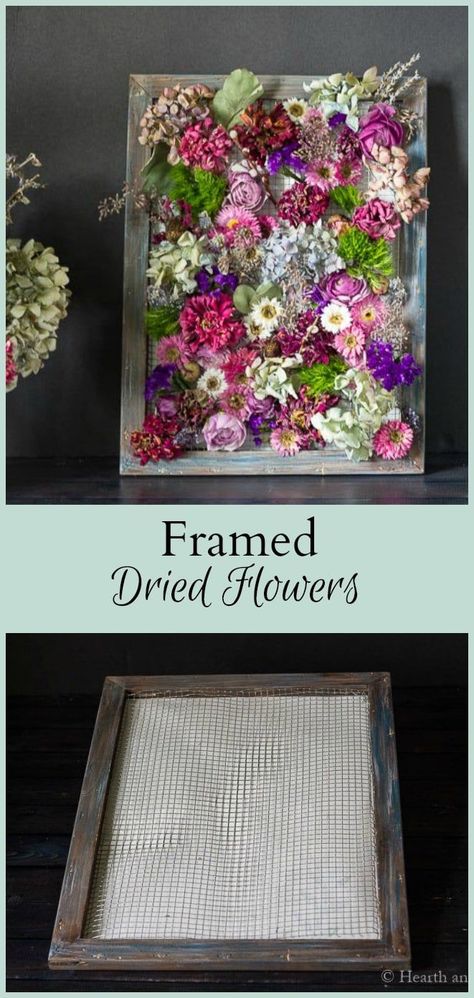 Framed Dried Flowers, Dried Flowers Crafts, Diy Flower Wall, Arts And Crafts For Adults, Beautiful Wall Hanging, Fleurs Diy, Arts And Crafts Furniture, Arts And Crafts House, Easy Arts And Crafts