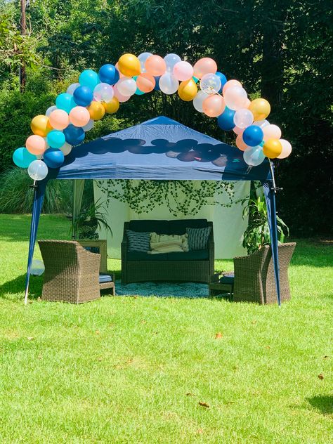 Tent Gender Reveal Ideas Outdoor, Balloon Tent, Tent Poles, Outdoor Tent, Pop Up Tent, Field Day, Butterfly Birthday, Balloon Diy, Outdoor Party