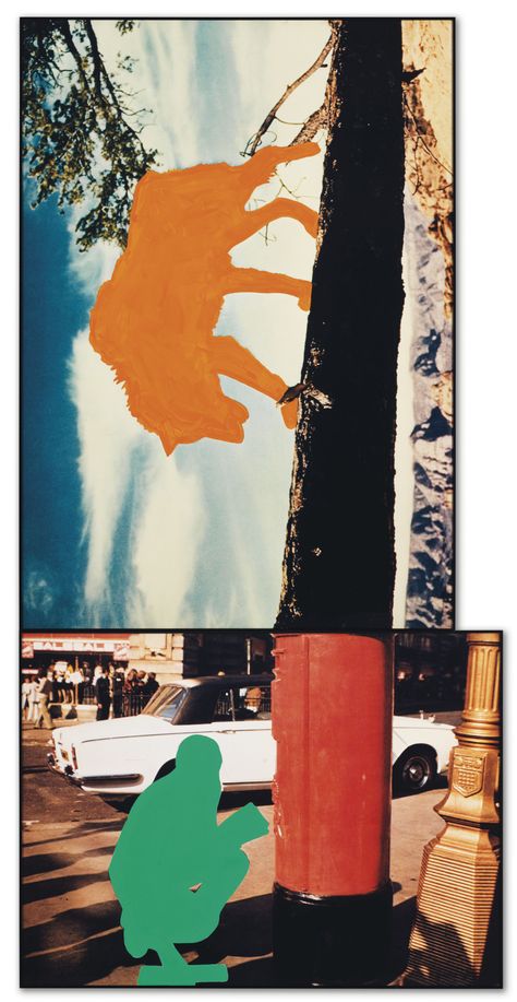 Animal (Orange) Descending Upon Kneeling Figure (Green) John Baldessari, Tumblr Drawings, Conceptual Artist, Arte Inspo, Artistic Photography, Conceptual Art, Album Art, Contemporary Artists, Art Direction