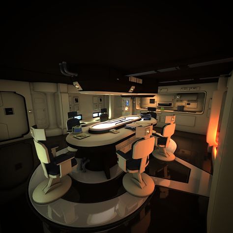 dining room on a space ship. Scifi Interior, Futuristic Interior Design, Futuristic Space, Spaceship Interior, Sci Fi Spaceships, Sci Fi Environment, Futuristic Furniture, Futuristic Interior, Spaceship Design