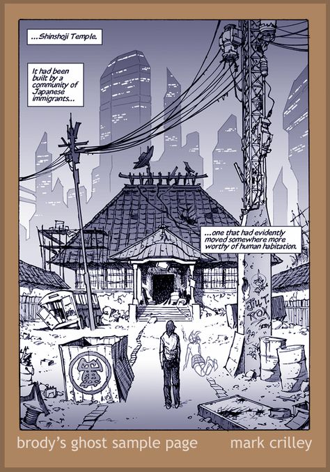 Mark Crilley Art work from one of the page of the book "Brody's Ghost". Mark Crilley, Futuristic Cityscape, Ghost Books, Building Illustration, Manga Artist, Panel Art, Comic Books Art, Manga Drawing, Drawing Tutorial