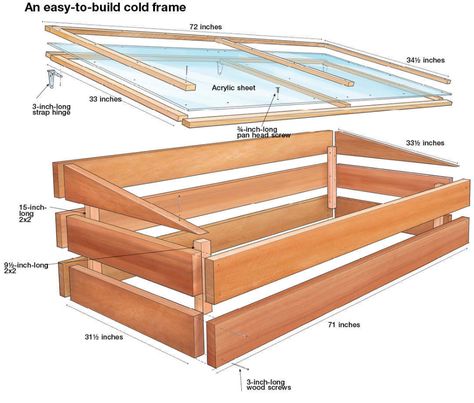 Diy Cold Frame Simple, Easy Cold Frame Diy, Garden Cold Frame Diy, Serre Diy, Cold Frame Plans, Cold Frame Diy, Cold Frame Gardening, Cold Frames, Diy Greenhouse Plans