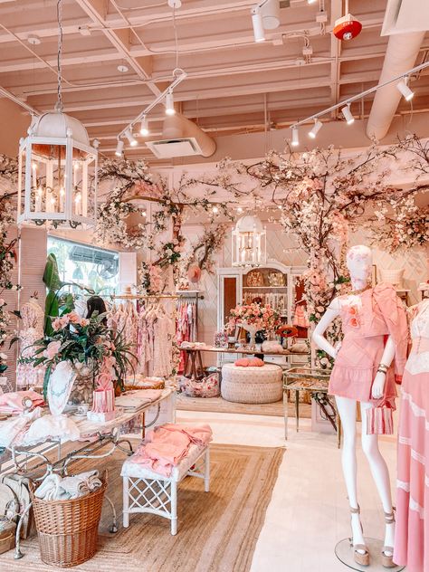 Girly Boutique Ideas, Shabby Chic Boutique Ideas Retail Stores, Pink Boutique Aesthetic, French Boutique Interior, Pink Theme Boutique, Cute Boutique Interior, Pink Boutique Interior, Love Shack Fancy Aesthetic Wallpaper, Store Design Boutique Inspiration