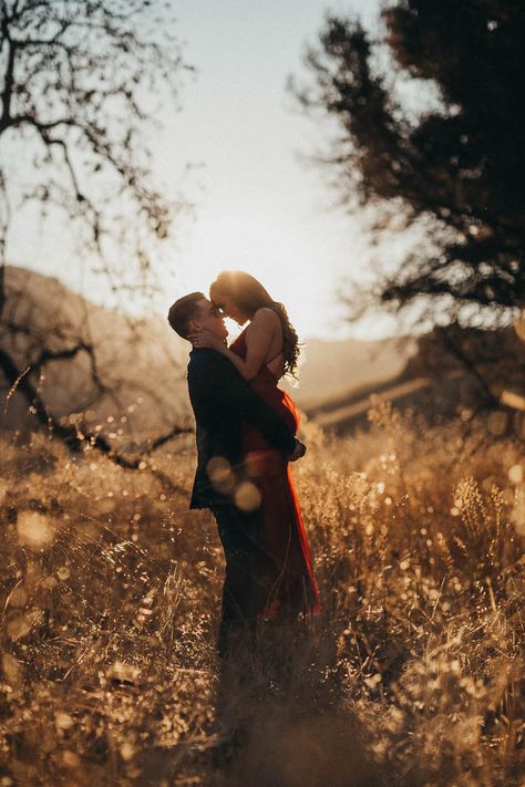 Elegant Fall Engagement Pictures, Brunette Engagement Photos, Engagment Photo Dresses, Creative Fall Engagement Photos, Engagement Photo Theme Ideas, Formal Outdoor Engagement Photos, Orange Dress Engagement Photos, Burgundy Engagement Pictures Outfit, Maroon Engagement Photos