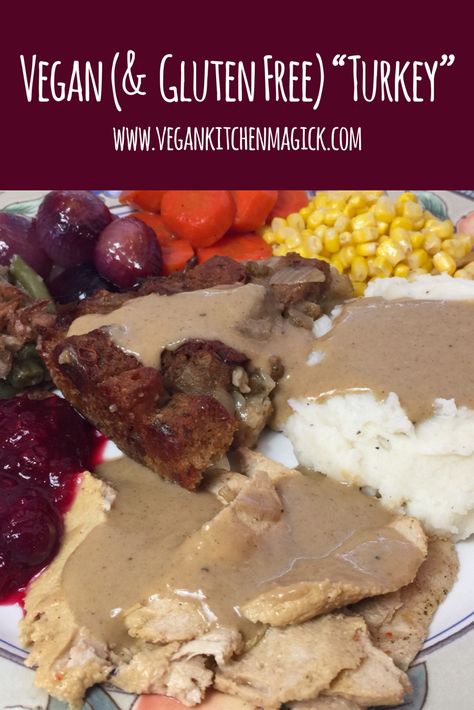 Vegetarian Turkey, Gravy Vegan, Kitchen Magick, Vegan Meat Recipe, Vegan Turkey, Gluten Free Turkey, Quick Easy Vegan, Vegan Holiday Recipes, Turkey Broth