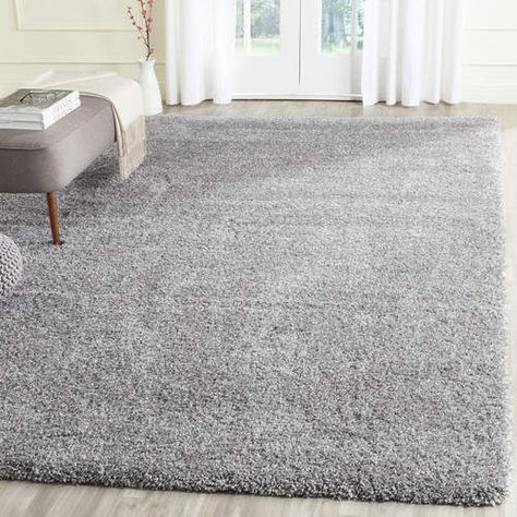 Wade Logan Jonathan Colorway Silver Area Rug Rug #ad #rug #home #homedecor Dark Carpet, Shag Carpet, Solid Area Rugs, Carpet Styles, Silver Rug, Diy Carpet, Solid Rugs, Grey Carpet, Soft Carpet