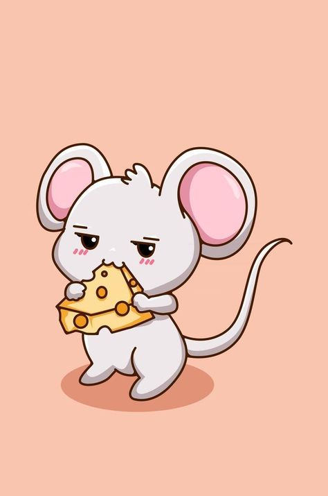 Cute and funny little mouse with cheese animal cartoon illustration Cute Mice Cartoon, Kawaii, Cute Mouse Cartoon Drawing, Cute Mouse Wallpaper, Kawaii Mouse Drawing, Cheese Cartoon Cute, Mouse Cute Drawing, Mouse Illustration Cute, Cute Mouse Art