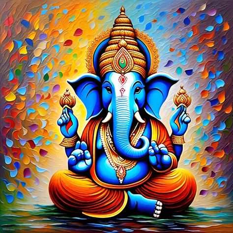 Happy ganesh chaturthi Ganesh Acrylic Painting, Ganeshji Painting, Ganpati Canvas Painting, Ganpati Paintings, Ganpati Painting, Ganesha Art Illustration, Ganesha Artwork, Ganpati Bappa Wallpapers, Ganesha Drawing