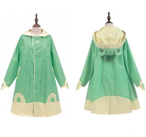 Cute Raincoats Women, Cute Rain Coat, Kawaii Raincoat, Aesthetic Raincoat, Rain Coat Aesthetic, Frog Jacket, Frog Raincoat, Frog Items, Cute Rain Jacket