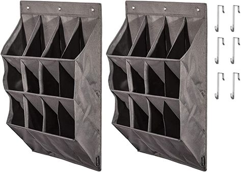 Amazon.com: STORAGE MANIAC 12-Pocket Over The Door Hanging Organizer, Large Pocket Hanging Shelf, Grey, 2-Pack: Home & Kitchen Wall Hanging Shoe Rack, Door Hanging Organizer, Headphone Organizer, Hanging Shoe Rack, Hanging Shoe Organizer, Camper Storage, Door Shoe Organizer, Hanging Shoes, Shoe Storage Rack