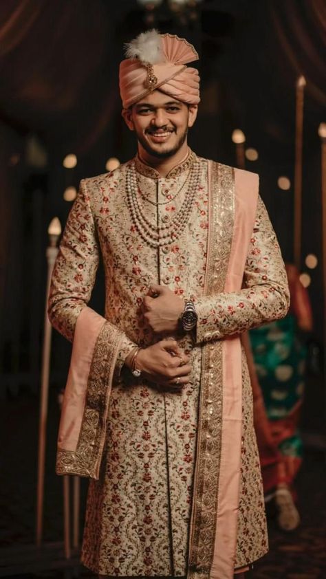 Indian Wedding Clothes For Men, Sherwani For Men Wedding, Indian Bride Photography Poses, Wedding Kurta For Men, Groom Dress Men, Wedding Outfits For Groom, Indian Wedding Poses, Indian Groom Wear, Wedding Dresses Men Indian