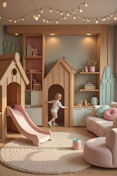 Custom Indoor Play Area & Kids Room Furniture for Daycare Personalized Wooden Play Spaces for Nurseries Homes - Etsy Canada Doll Play Area, Playroom Design Indoor Playground, Montessori Baby Room, Toddler Playroom Ideas, Kids Toy Room, Baby Play Area, Montessori Playroom Ideas, Children Playroom, Toddler Play Area