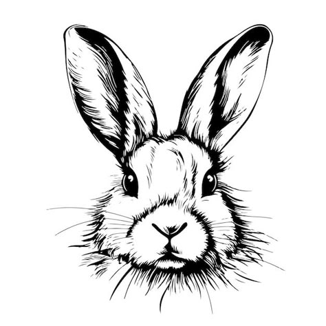 Rabbit Head Drawing, Cryptid Ideas, Rabbit Line Art, Rabbit Outline, Bunny Outline, Lionhead Bunny, Bunny Tattoo, Bunny Illustration, Rabbit Tattoo