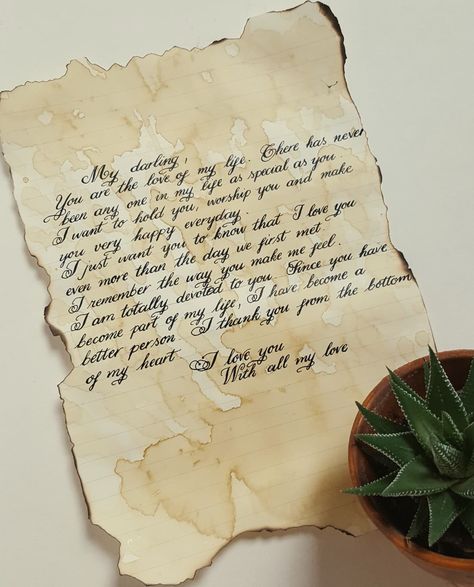 Antique Love Letters, Letter Love Writing, How To Make A Love Letter Envelope, Aesthetic Love Letter Ideas For Him, Calligraphy Love Letter, Love Letter Cards Ideas, Handwritten Letters For Him, Love Letter Ideas Aesthetic, Handwritten Love Letters Aesthetic Ideas