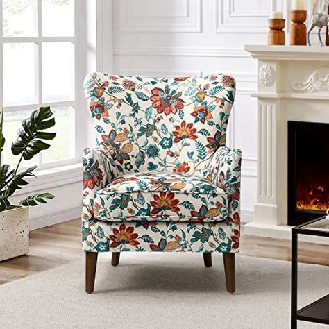 Floral Accent Chair, Adjustable Office Chair, Classic Armchair, Velvet Living Room, Comfy Living Room, Single Sofa Chair, Upholstered Armchair, Design Wood, Arm Chairs Living Room