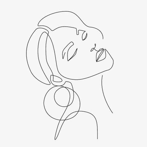 1 Line Art Face, One Line Art Woman Face, Face Illustration Art, Women Line Art, Art Abstrait Ligne, Faces Art, Embroidered Canvas Art, Face Line Art, Line Art Woman