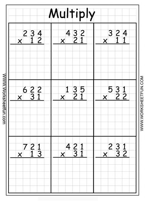 Multiplication - 3 Digit By 2 Digit - 22 Worksheets #mathforadults Long Multiplication Worksheets, Free Printable Multiplication Worksheets, Multiplication Practice Worksheets, Two Digit Multiplication, Double Digit Multiplication, Free Multiplication Worksheets, Multiplication And Division Worksheets, Printable Multiplication Worksheets, Math Multiplication Worksheets