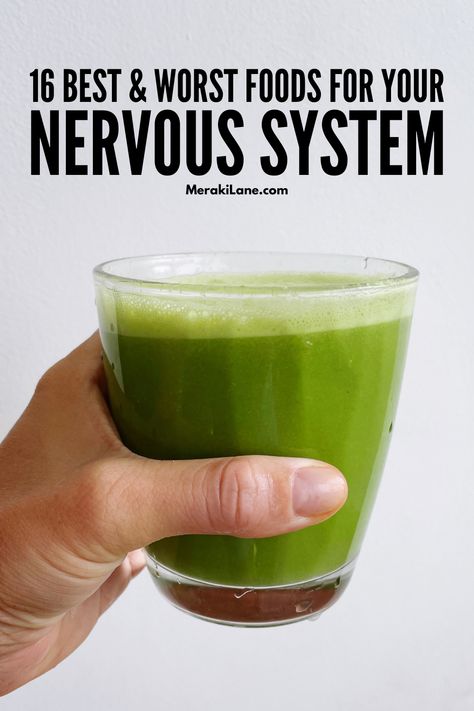 16 Best and Worst Foods for Your Nervous System Foods To Support Nervous System, Healthy Food For Nerves, Nervous System Diet, Nervous System Reset, Food When Your Sick, How To Calm Your Nervous System, Somatic Stretching, Best Brain Food, Nerve Regeneration