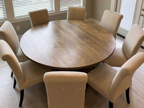 The Extra Chunky the Woodhills Extra Chunky Round Dining Table - Etsy Round 60 Inch Dining Table, Large Round Dining Room Table, Round Dining Table Styling, Big Round Dining Table, Circular Dining Room Table, Kitchen Table Modern, 60 Inch Round Dining Table, Expandable Round Dining Table, 60 Round Dining Table