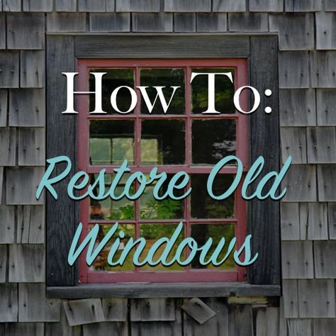 Everyone who owns an old house needs to know how to restore old windows. There are lots of them and they usually need a lot of work, but with the tutorials, tools, and supplies on Home Sign Decor, Old Wood Windows, Renovation Exterior, Window Restoration, Cards For Men, Diy Techniques And Supplies, Window Projects, House Restoration, Home Remodeling Diy