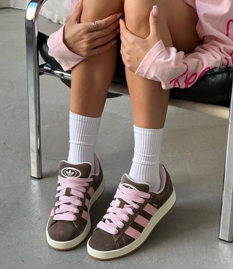 Pink And Brown Adidas Campus, Brown And Pink Campus 00s, Adidas Campus 00s Brown And Pink, Adidas Campus Brown Pink, Pink Campus 00, Adidas Campus Pink, Adidas Campus Brown, Adidas 00s Campus, Campus Outfit Ideas