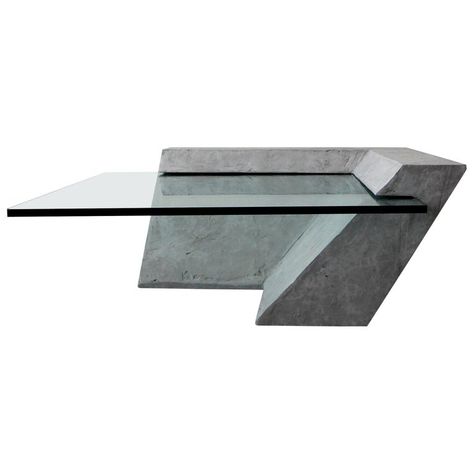 Glass And Concrete, Modern Glass Coffee Table, Minimalist Furniture Design, Glass Cocktail Tables, Decoration Beton, Concrete Coffee Table, Minimalist Coffee Table, Concrete Furniture, Concrete Table