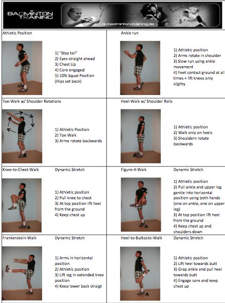 Shows the warm-ups, and pre-game stretches in order for them to get ready to compete in their game Badminton Exercise, Badminton Drills, Badminton Rules, Badminton Pictures, Badminton Training, Badminton Games, Sports Skills, Badminton Sport, Pre Game