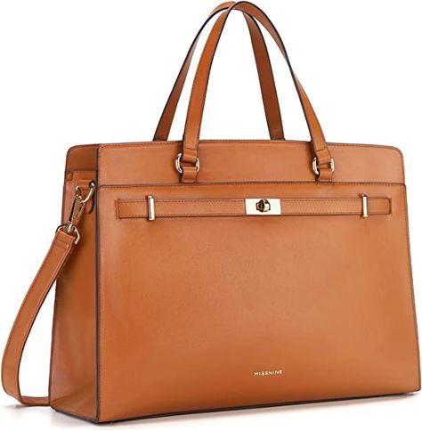 Amazon.com: Missnine Laptop Bag for Women 15.6 inch PU Leather Work Tote Bag Large Computer Briefcase Business Office Handbag : Electronics Computer Tote Bag, Leather Work Tote, Laptop Tote Bag, Work Tote Bag, Laptop Bag For Women, Laptop Tote, Professional Bag, Work Tote, Computer Bag