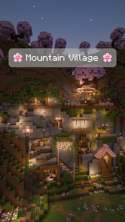 Things To Make On Minecraft Easy, Pink And Birch Minecraft House, Blossom Biome House, Things To Add In Minecraft House, Minecraft House Ideas For Two People, Mountains House Minecraft, Minecraft Cherry Blossom Biome House Ideas, Cute Cherry Minecraft House, Cherry Tree Builds Minecraft