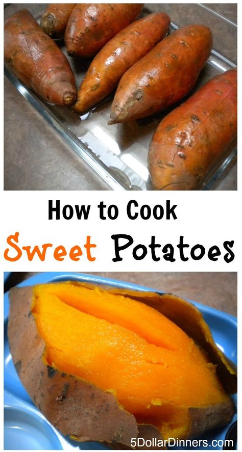 HOW TO COOK A SWEET POTATO Cooking Fish, Cooking Sweet Potatoes, Sweet Potato Recipes, Veggie Dishes, Sweet Potatoes, Vegetable Dishes, Couscous, How To Cook, Side Dish Recipes